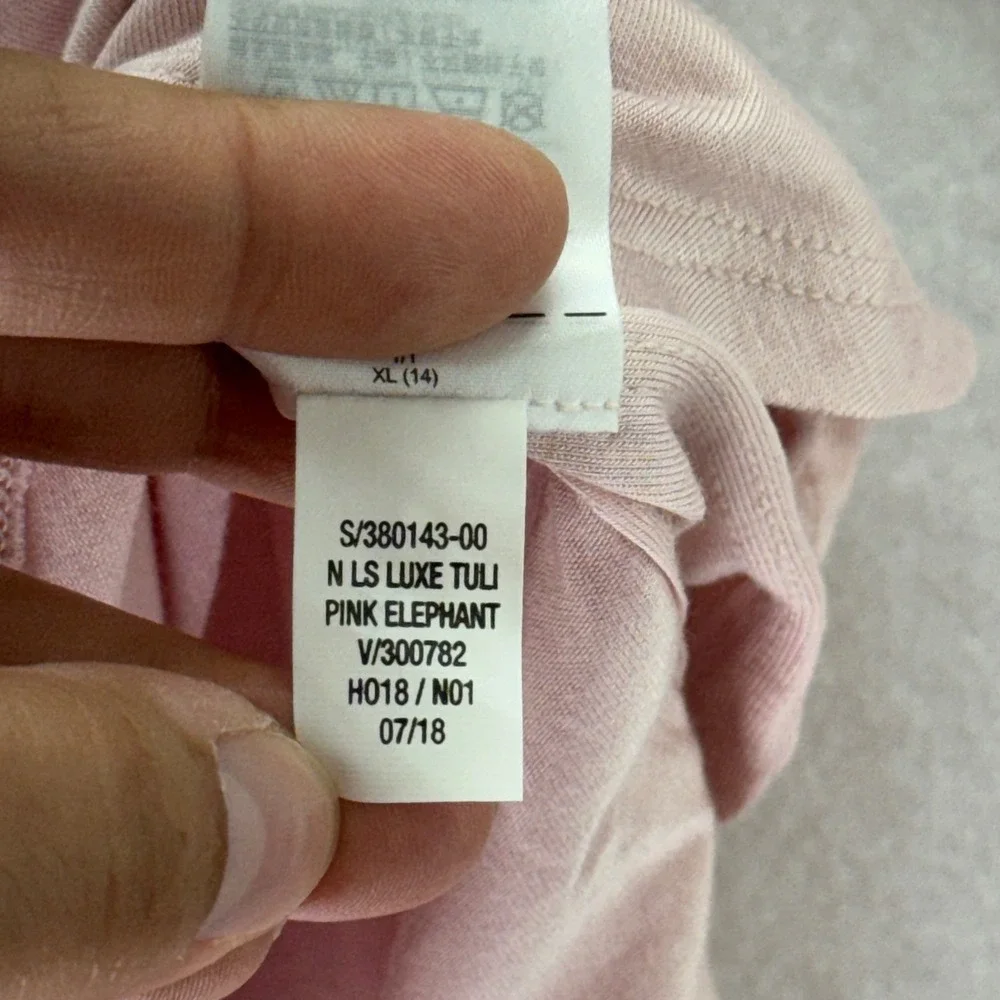 Old Navy Girls Size XL‎ 14 Pink Glitter Stay Amazing Graphic Long Sleeve Top
